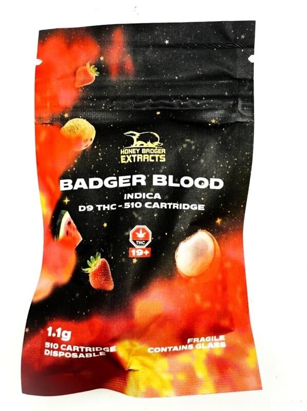 Honey Badger Extracts 510 Vape Cart 1g D9 THC Honey Badger Extracts 510 Vape Cart 1g D9 THC